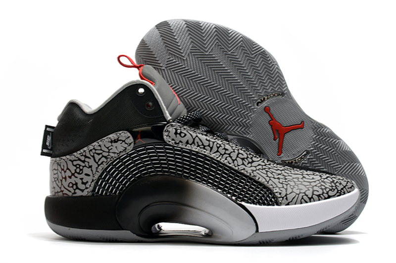 Men Air Jordan 35 Cement Grey Black Shoes
